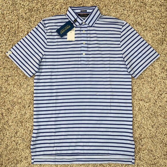 Polo Golf Ralph Lauren Men’s Soft Performance Polo Shirt Striped Blue, Size S - Picture 1 of 10